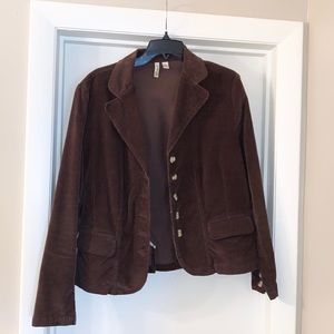 Like New St Johns Bay Stretch Womens Corduroy Brown Jacket. Size Large.